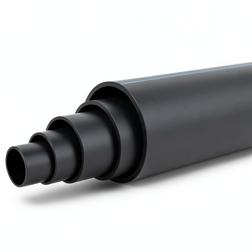 أنابيب HDPE ضغط اسمي 3.2 بار PE 100 قطر خارجي 355 مم SDR 41 لون أسود