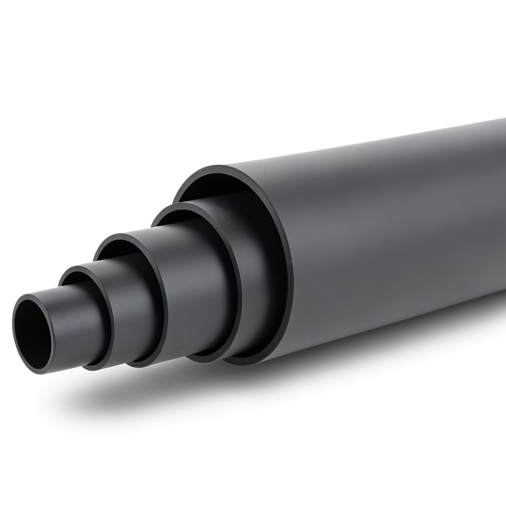 HDPE Plastic Pipe Pressure 3.2 Bar PE 100 Size 500 mm SDR 41 Black