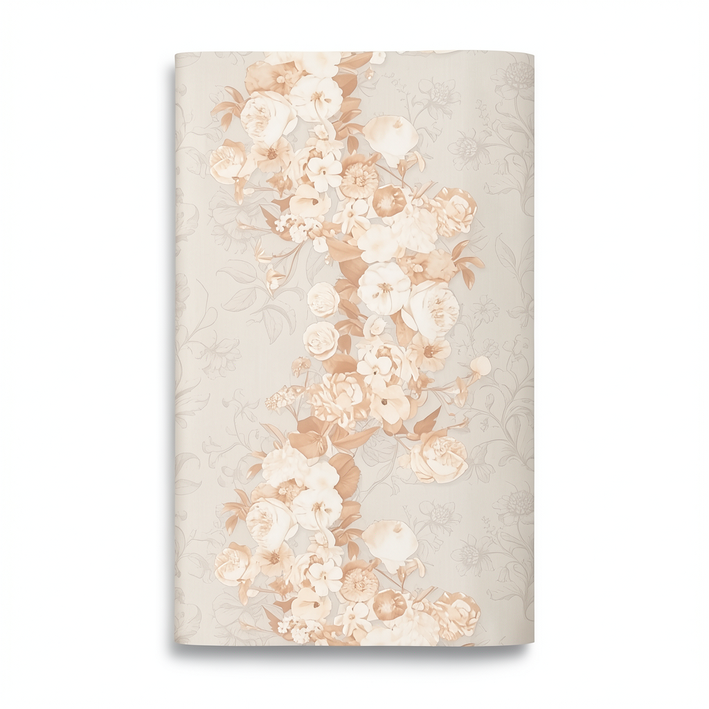 Dutch Floral Wallpaper 10m x 0.53m Pale Beige, Model 17796