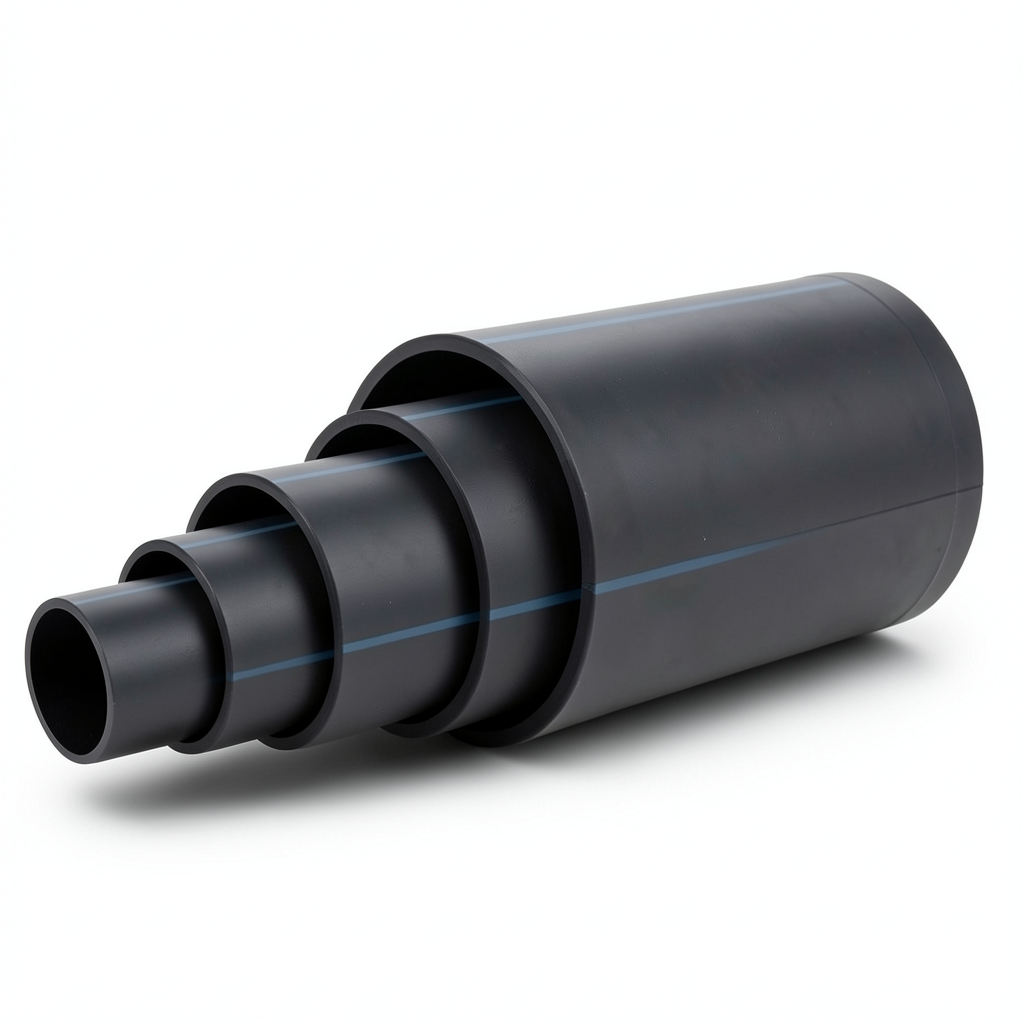 HDPE Polyethylene Pipe 3.2 Bar Pressure PE 100, 450 mm Outer Diameter, SDR 41 Black
