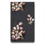 Floral Wall Decoration 10m x 0.53m Dark Gray Model 17801