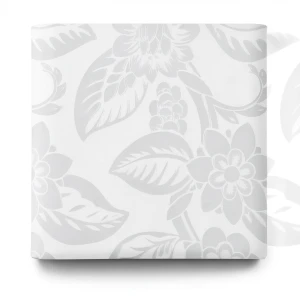 Italian Wallpaper Floral Design 10m x 1.06m Pale Gray