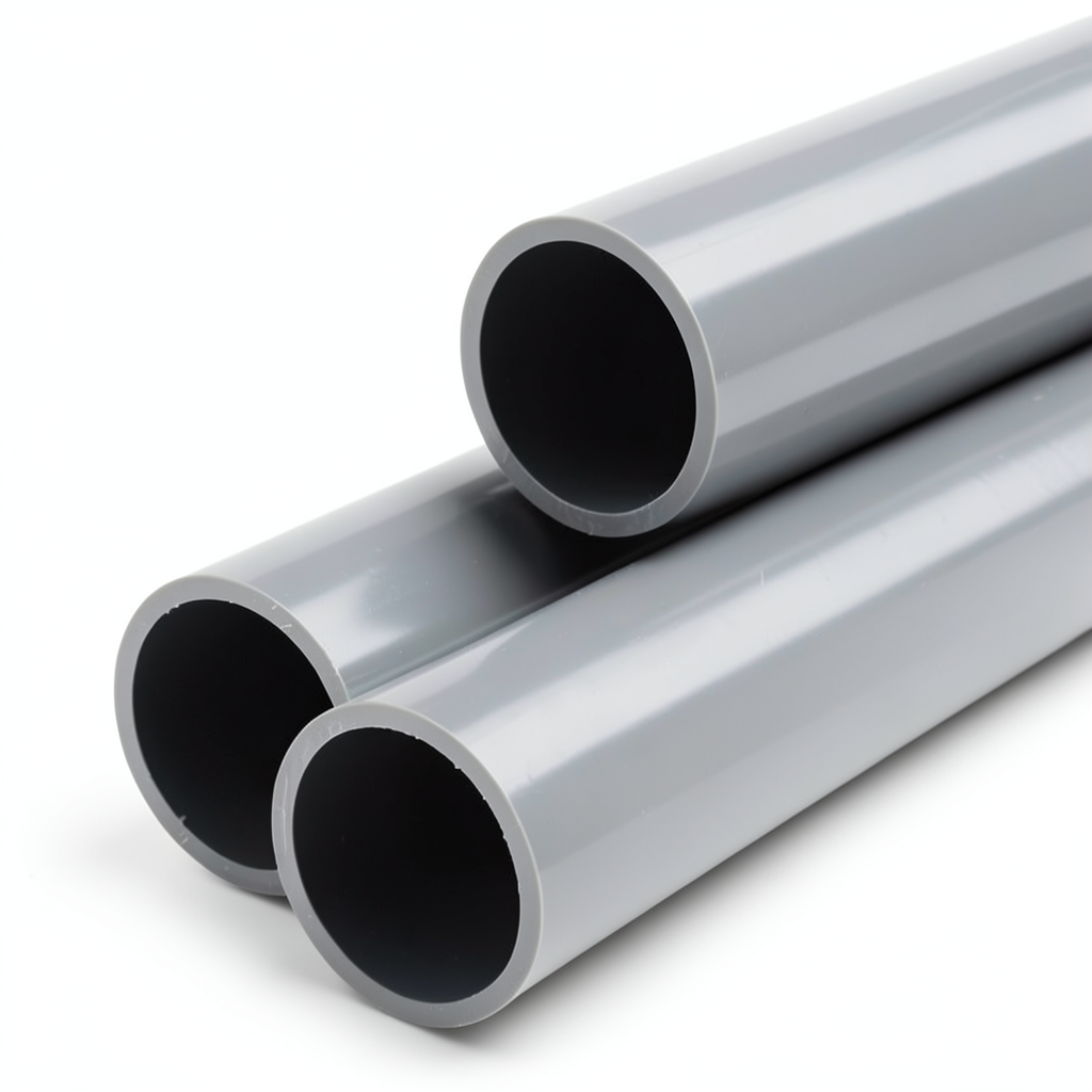 UPVC Pipe Class 3 Outside Diameter 200 mm Thickness 5.9 mm Gray