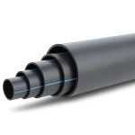 مواسير HDPE ضغط 4 بار PE 100 قطر خارجي 500 مم SDR 33 لون أسود
