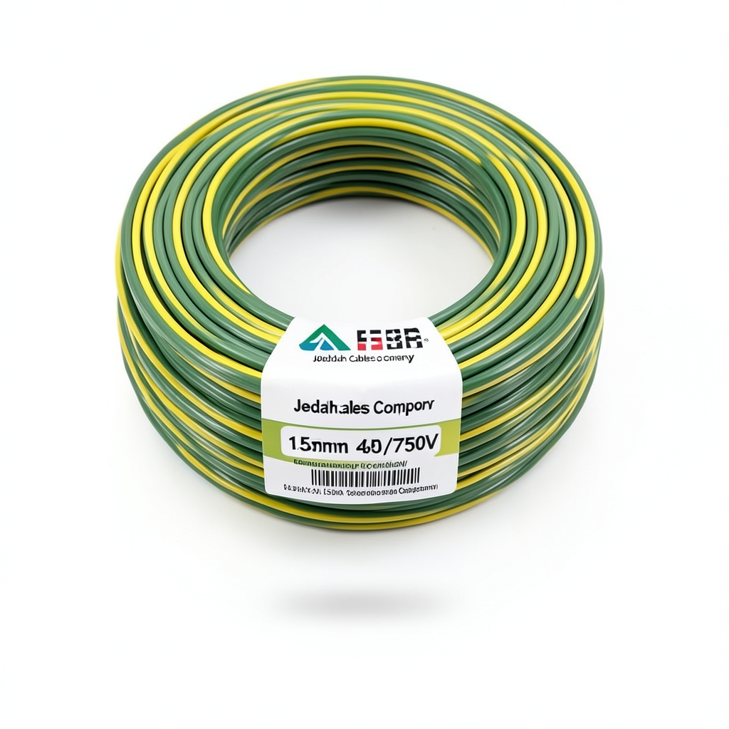 سلك تأريض نحاس مجدول 1.5mm 450/750V، أخضر/أصفر | شركة كابلات جدة