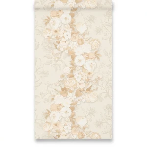 Dutch Floral Wallpaper 10m x 0.53m Pale Beige, Model 17796