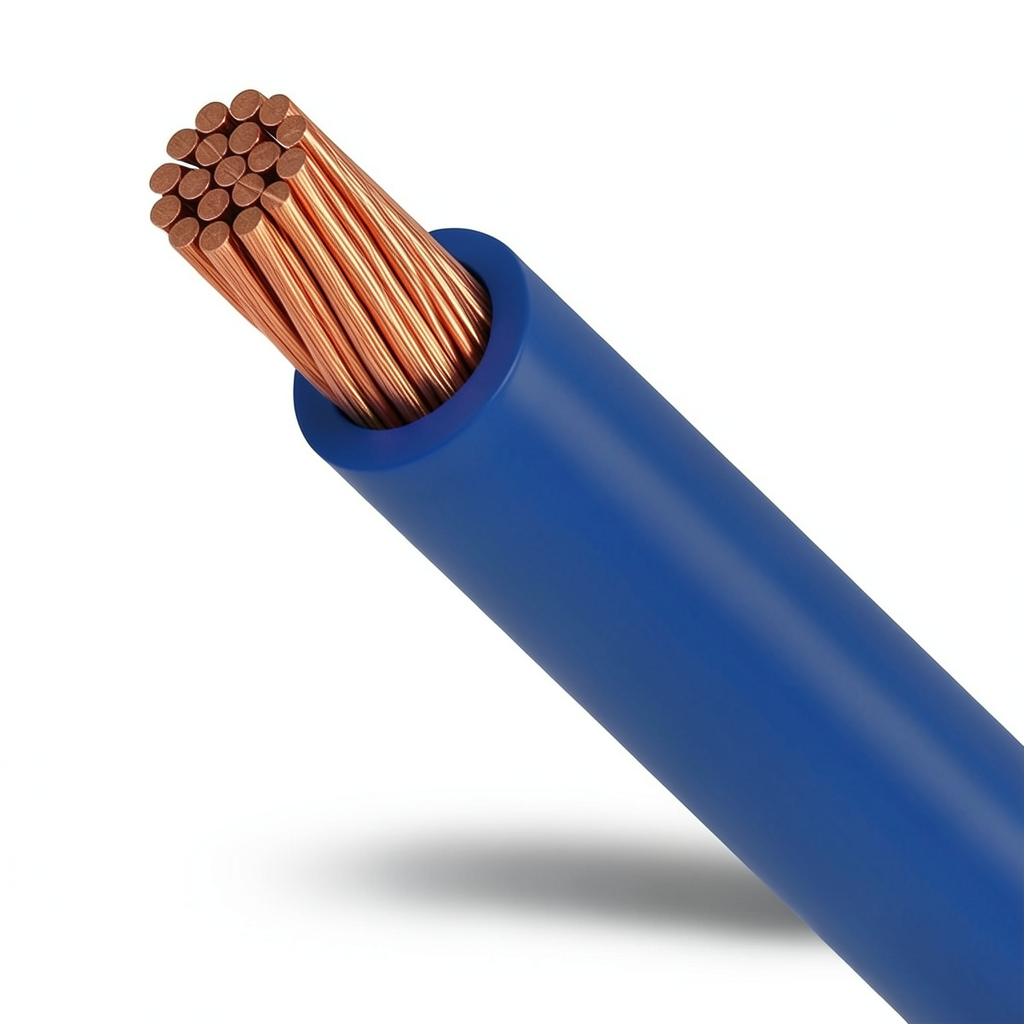 لفة سلك كهرباء نحاس مجدول 4 مم2 450/750 فولت عزل PVC لون أزرق