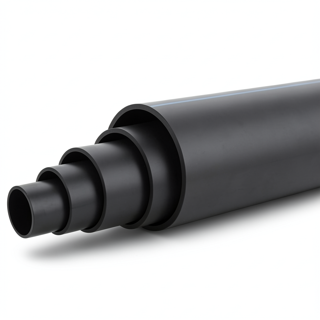 مواسير HDPE ضغط 3.2 بار PE 100 قطر خارجي 630 مم SDR 41 لون أسود