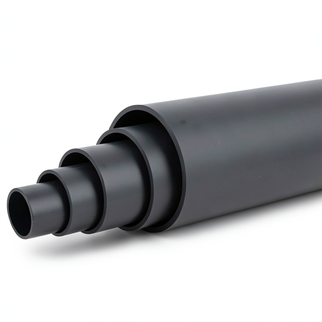 أنابيب HDPE ضغط اسمي 4 بار PE 100 قطر خارجي 200 مم SDR 33 لون أسود