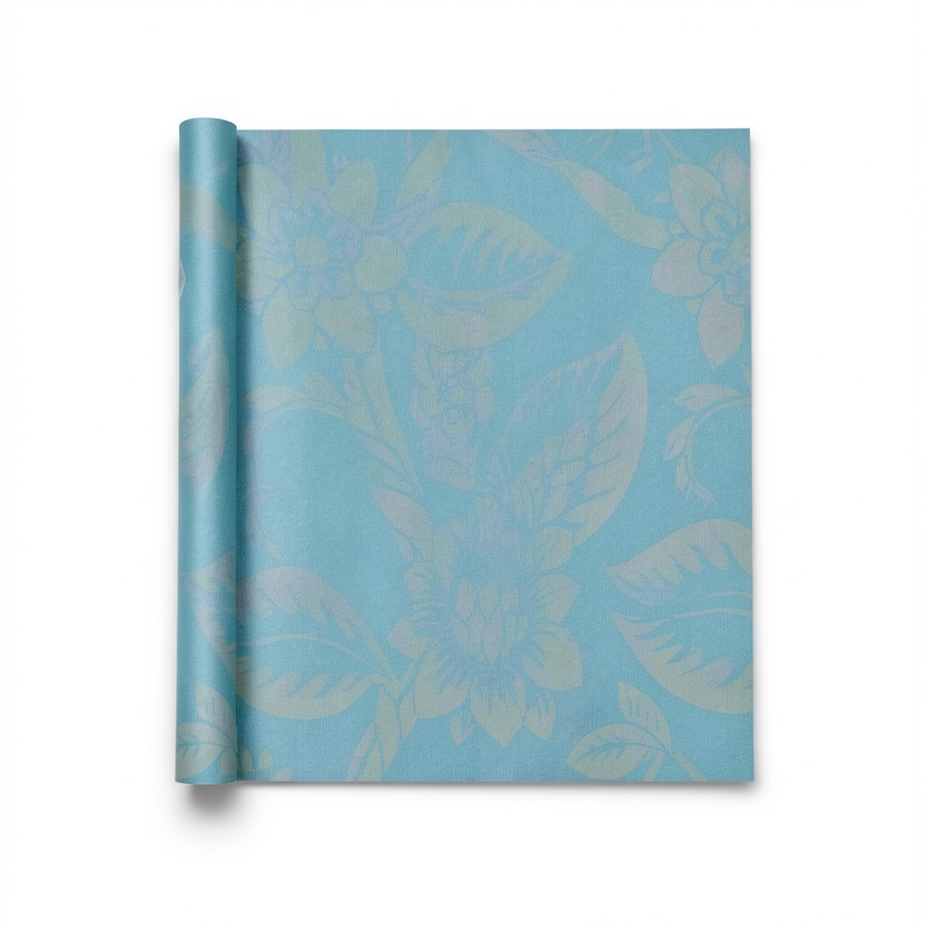 Wall Decoration Floral Design 10 m x 1.06 m Turquoise, Model 700045