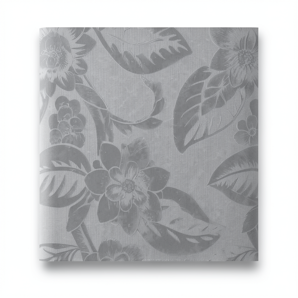 Italian Wallpaper Floral Design 10m x 1.06m Gray, Model 700053