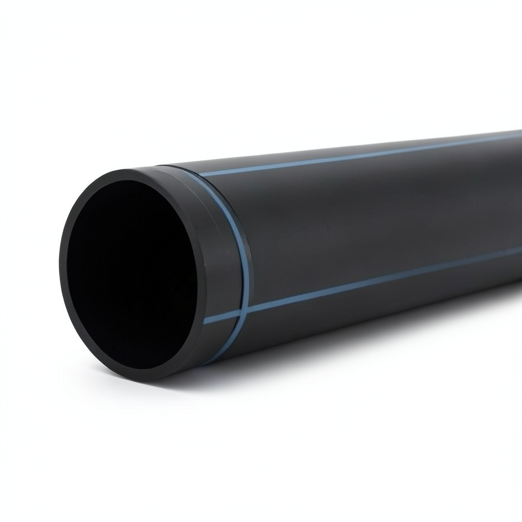 HDPE Plastic Pipe PN 4 Bar PE 100, 355 mm Diameter, SDR 33, Black