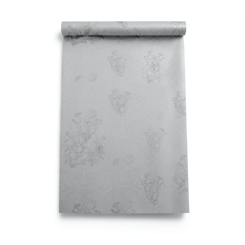 Floral Wallpaper Gray Color 10m x 0.53m Model 17805