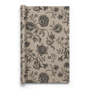 Floral Wallpaper 10m x 0.53m Dark Beige, Model 17813