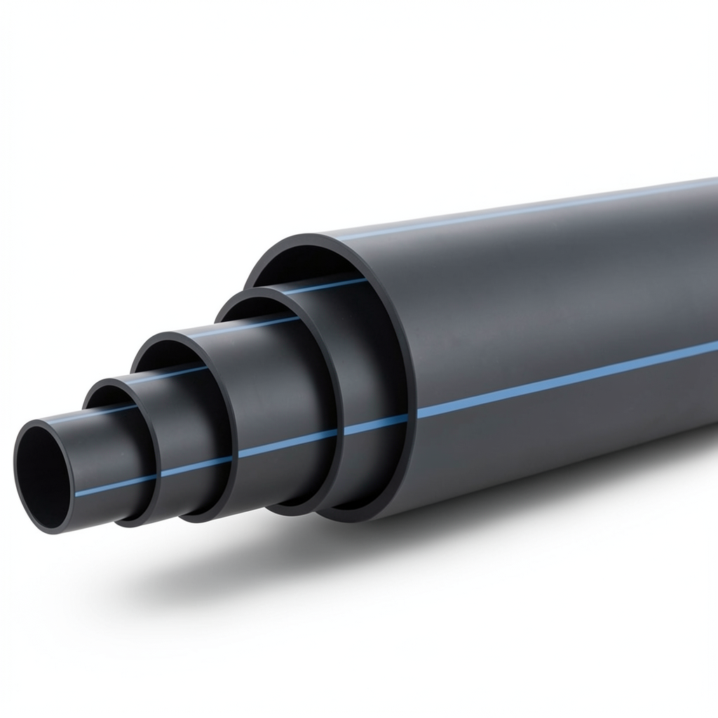 مواسير HDPE ضغط 9.9 بار PE 100 قطر خارجي 180 مم SDR 13.6 لون أسود