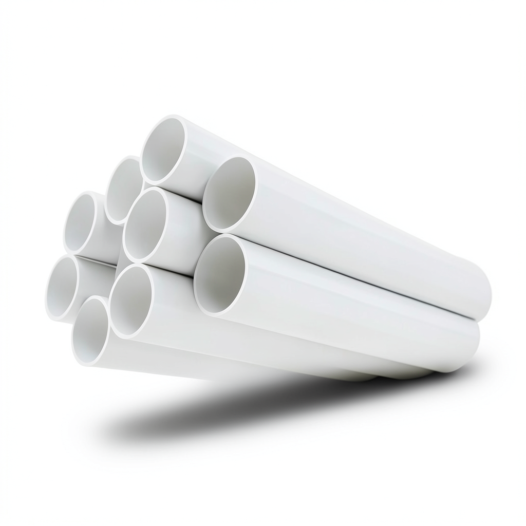 مواسير UPVC ضغط 11 بار مقاس 6 إنش سمك 6.48 مم لون أبيض