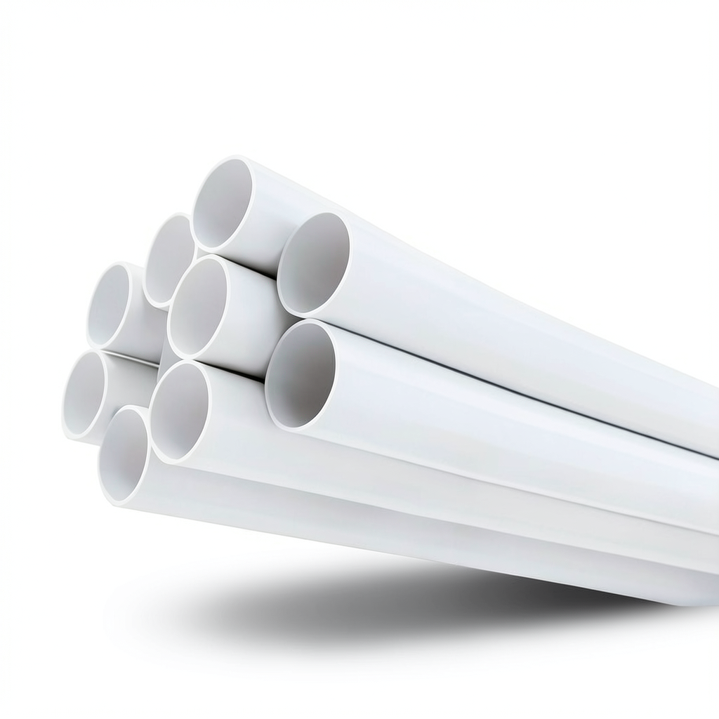 انابيب بلاستيك UPVC مقاس 6 إنش سمك 8.03 مم لون أبيض ضغط 13.8 بار