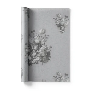 Floral Wallpaper Gray Color 10m x 0.53m Model 17805