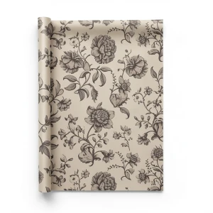 Floral Wallpaper 10m x 0.53m Dark Beige, Model 17813