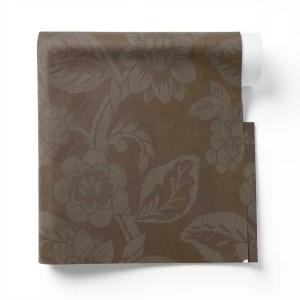 Floral Wall Covering 10m x 1.06m Brown Color, Model 700040