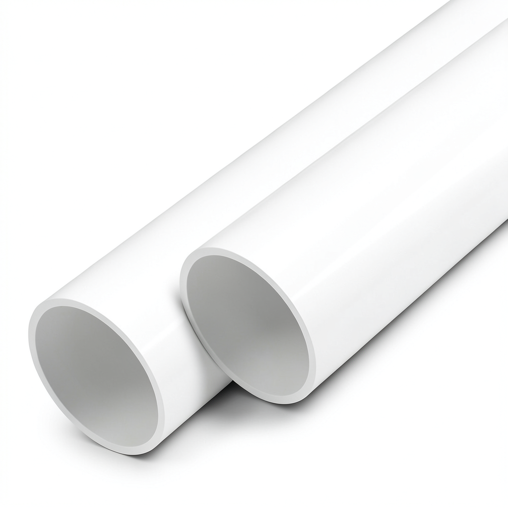 أنابيب UPVC ضغط اسمي 21.7 بار مقاس 6 إنش سمك 12.5 مم لون أبيض