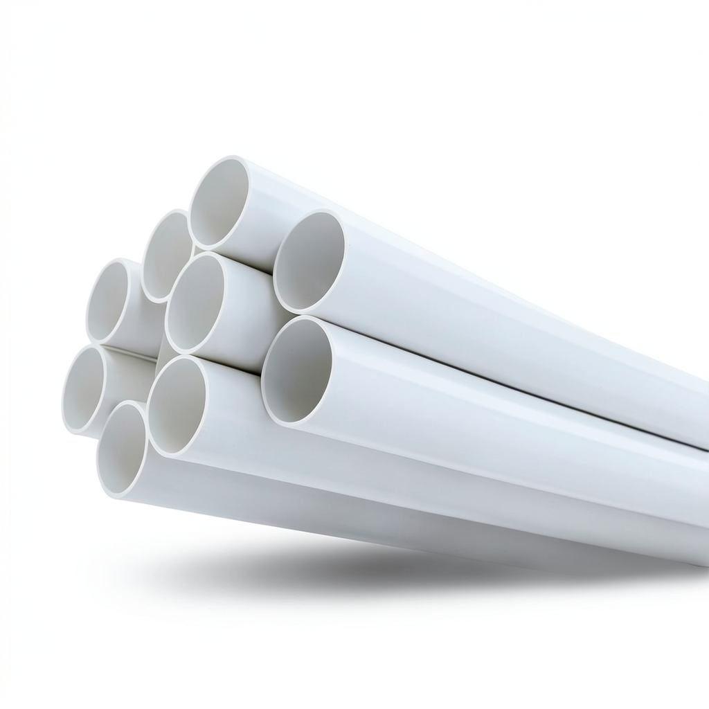 مواسير بلاستيك UPVC ضغط 17.2 بار مقاس 1 إنش سمك 1.96 مم لون أبيض