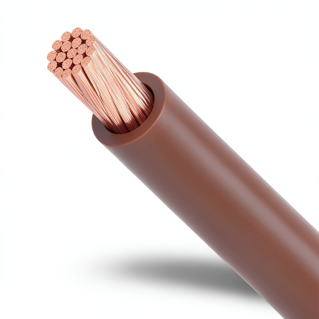 سلك كهرباء مجدول 16 ملم موصل نحاس 450/750 فولت معزول PVC لون بني