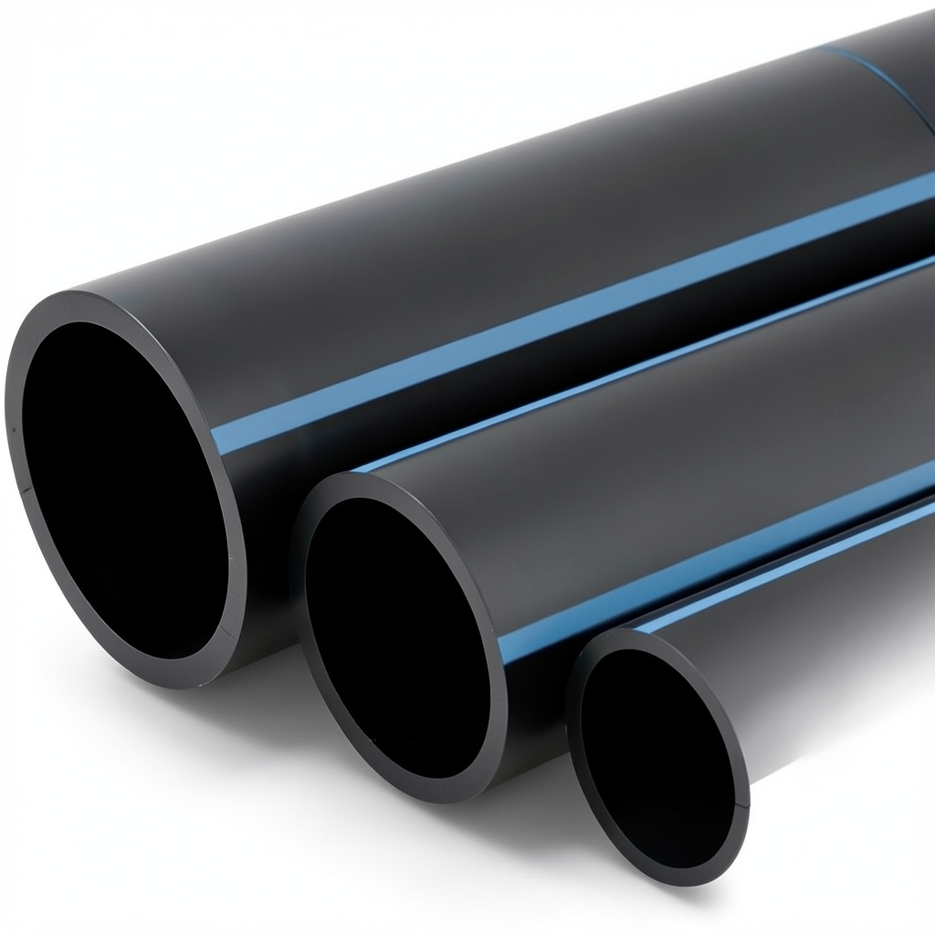 مواسير HDPE الوطني لشبكات المياه ضغط 8 بار قطر خارجي 40 مم سمك 1.6 مم لون أسود