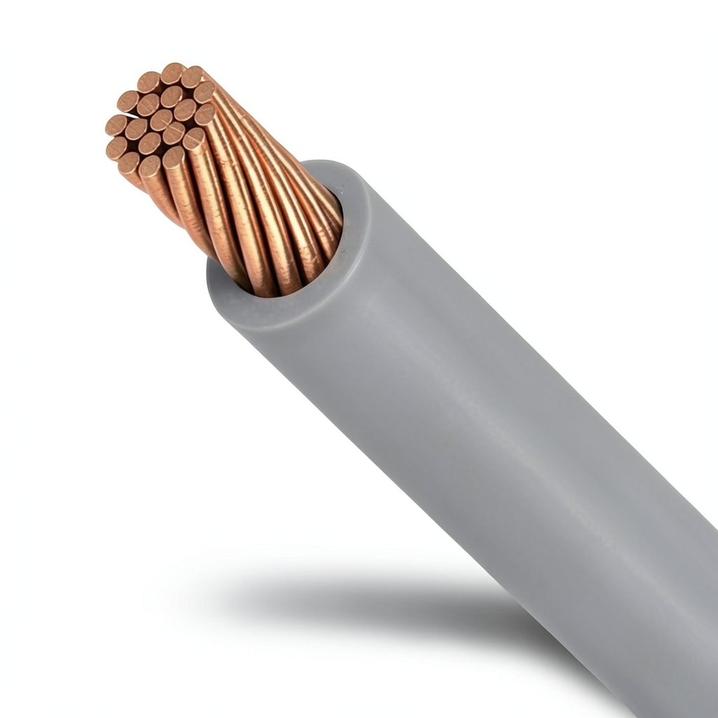 سلك مجدول نحاس 1.5mm، 450/750 فولت، عزل PVC رمادي