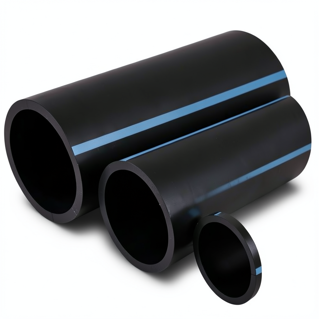 أنابيب HDPE الوطني ضغط 10 بار قطر خارجي 180 مم سمك 6.9 مم لون أسود