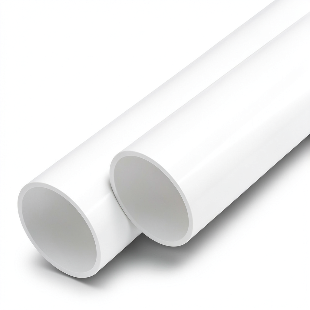 أنابيب UPVC ضغط اسمي 12 بار مقاس 1/2 1 إنش سمك 2.5 مم لون أبيض