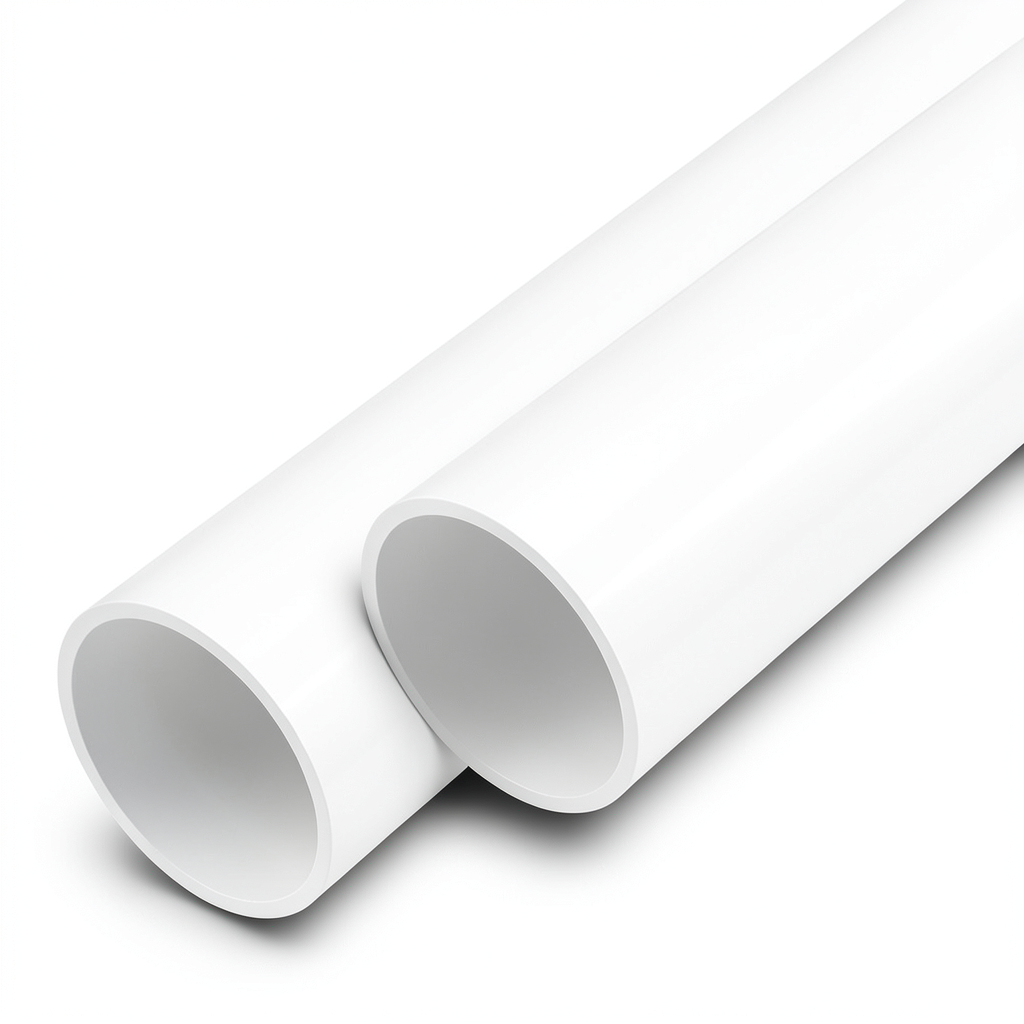 أنابيب UPVC ضغط اسمي 12 بار مقاس 4 إنش سمك 6 مم لون أبيض