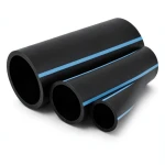 أنابيب HDPE الوطني ضغط 10 بار قطر خارجي 400 مم سمك 15.3 مم لون أسود