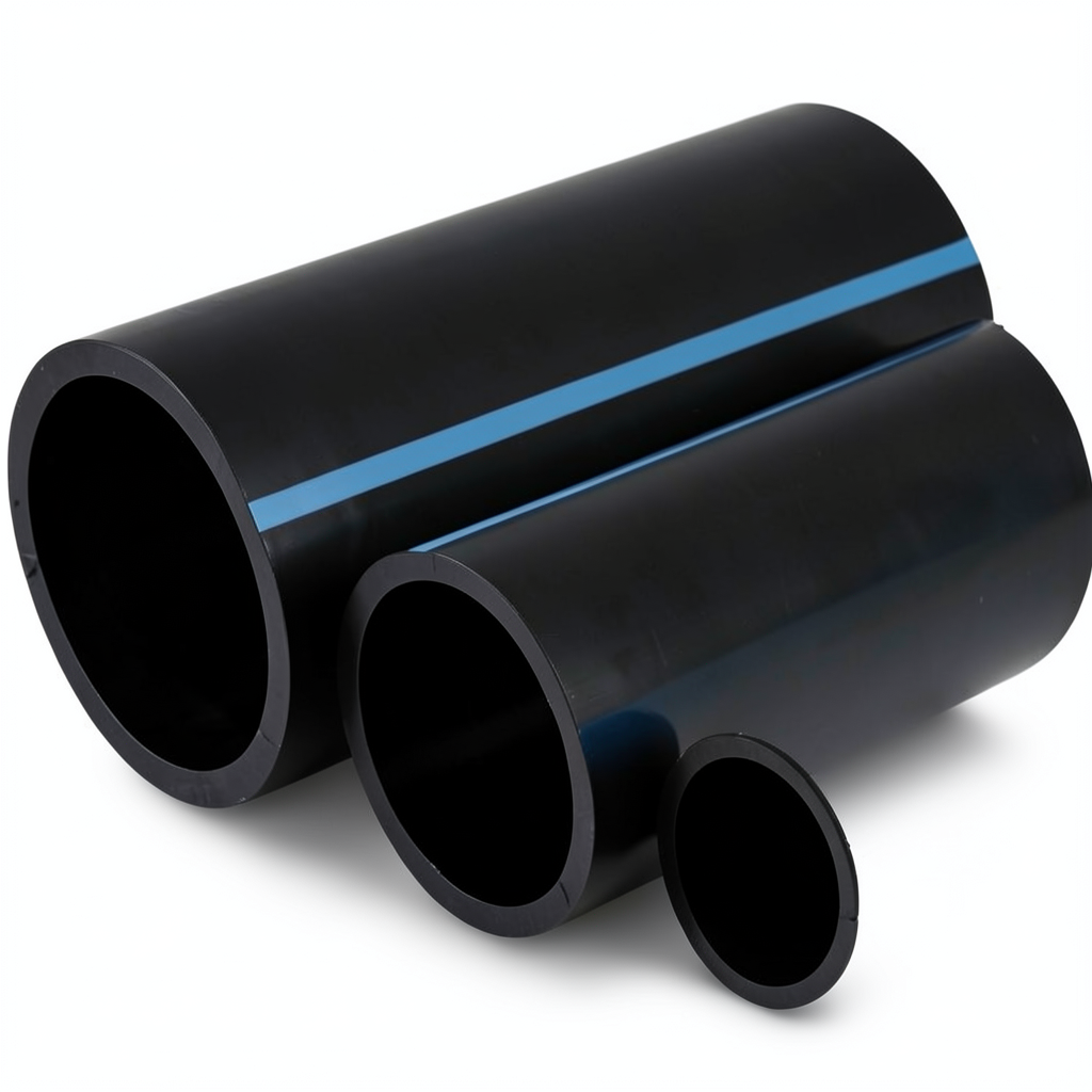 أنابيب HDPE الوطني ضغط 12.5 بار قطر خارجي 110 مم سمك 5.3 مم أسود