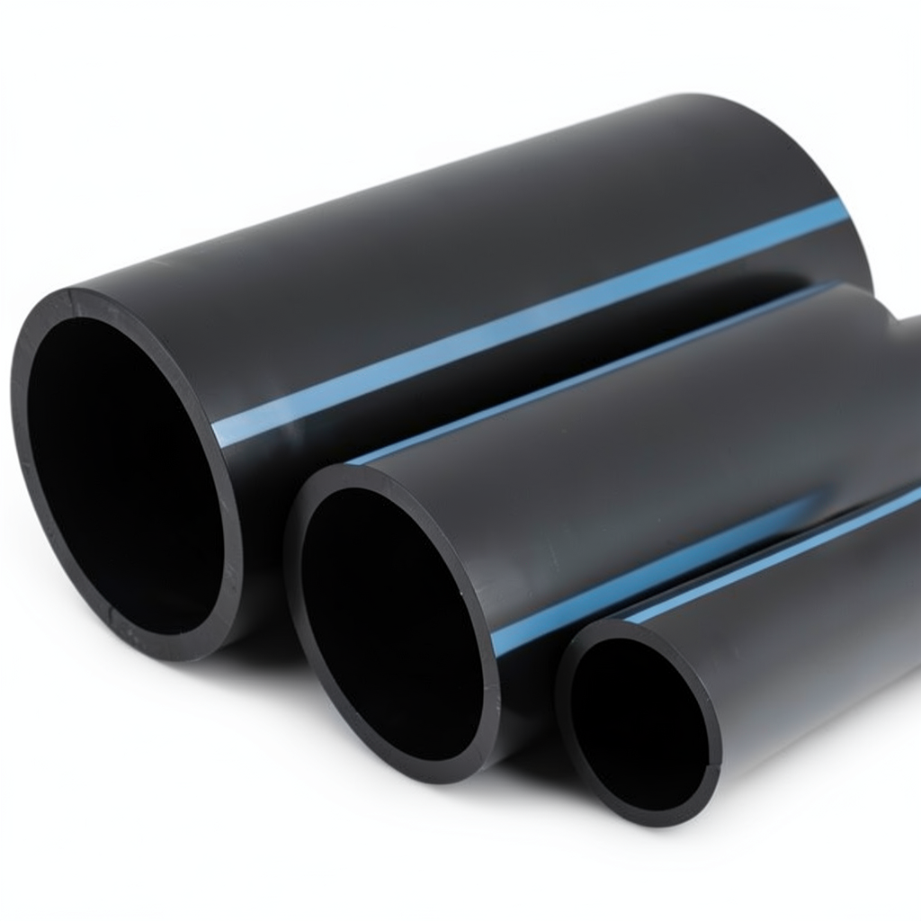 NPF HDPE Pipes for Water Networks Pressure 8 Bar Outside Diameter 40 mm Thickness 1.6 mm Black