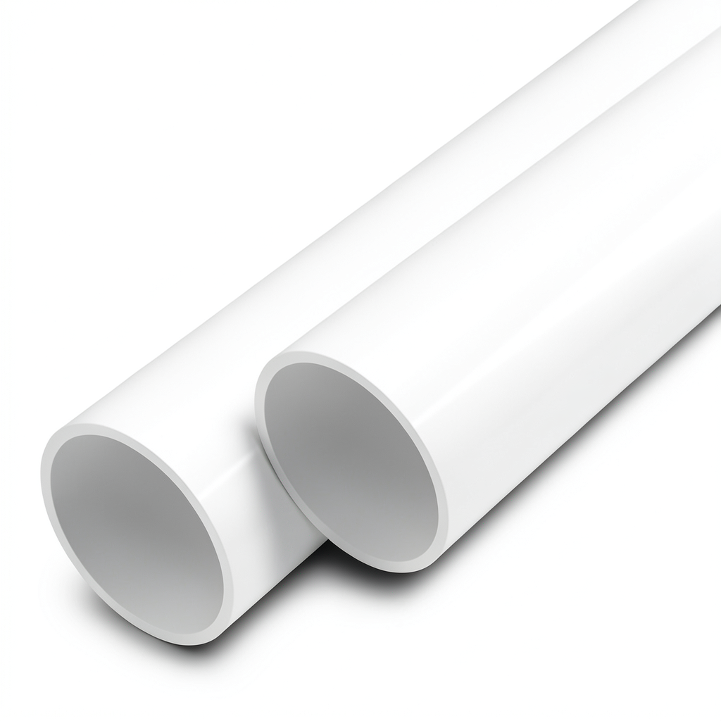 مواسير UPVC ضغط اسمي 15 بار مقاس 1/2 1 إنش سمك 3.1 مم لون أبيض