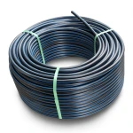HDPE Plastic Coil Pipe PN 12.5 Bar PE 100 OD 40 mm SDR 11 Black with Blue Stripes
