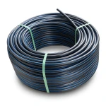 HDPE Plastic Coil Pipe PN 12.5 Bar PE 100 50 mm SDR 11 Black with Blue Stripes