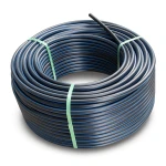 HDPE Plastic Coil Pipe Nominal Pressure 12.5 Bar PE 100 75 mm SDR 11 Black with Blue Stripes