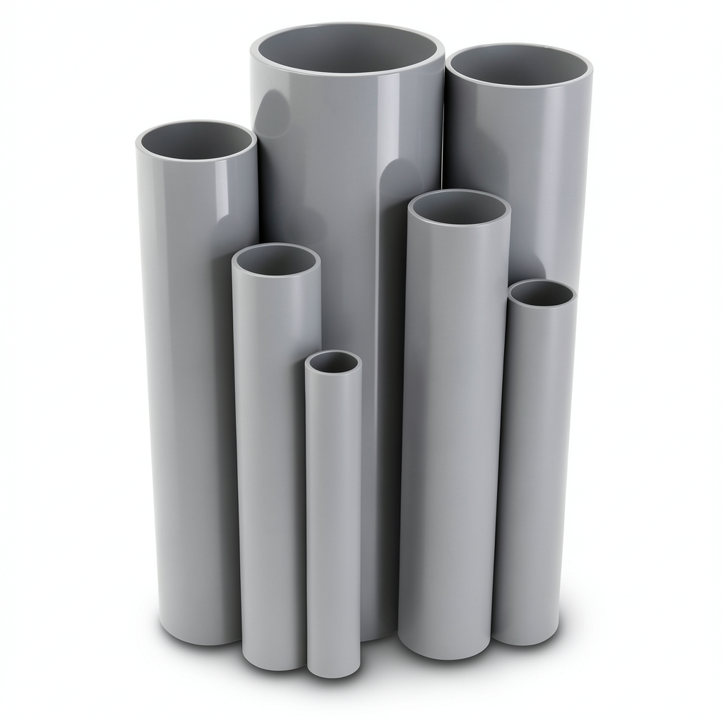 UPVC Pipes Nominal Pressure 21.7 Bar Size 1/2 inch Thickness 1.6 mm Gray