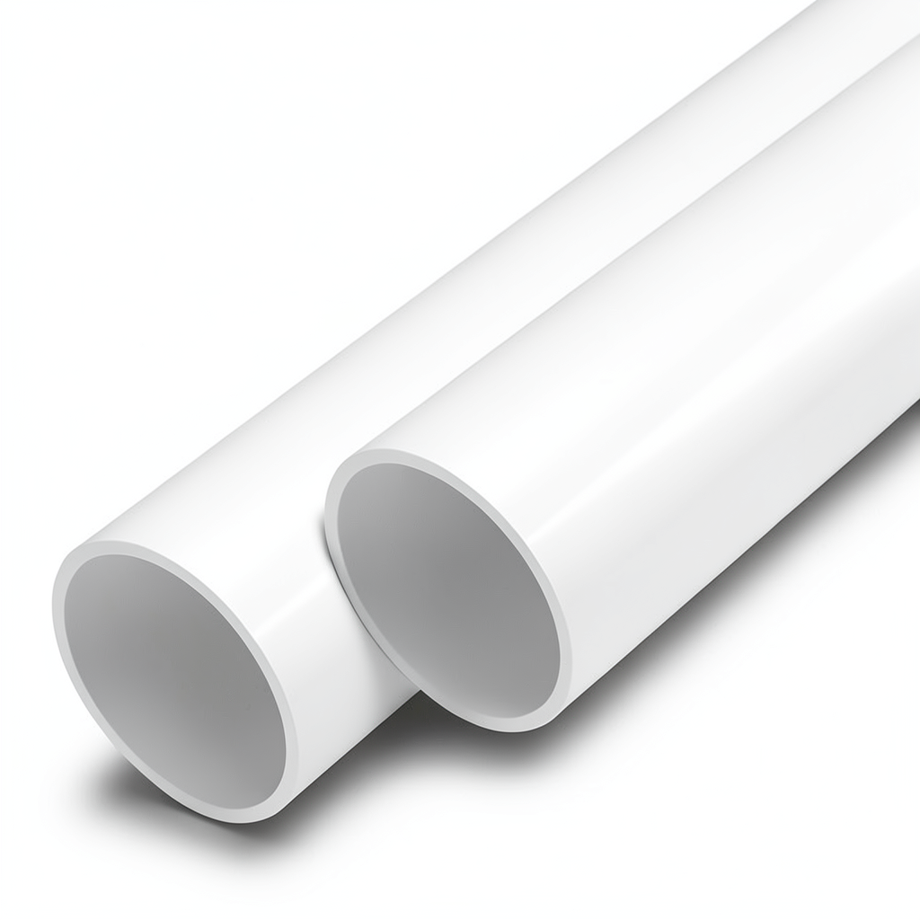 أنابيب UPVC ضغط اسمي 12 بار مقاس 1/2 1 إنش سمك 2.5 مم لون أبيض