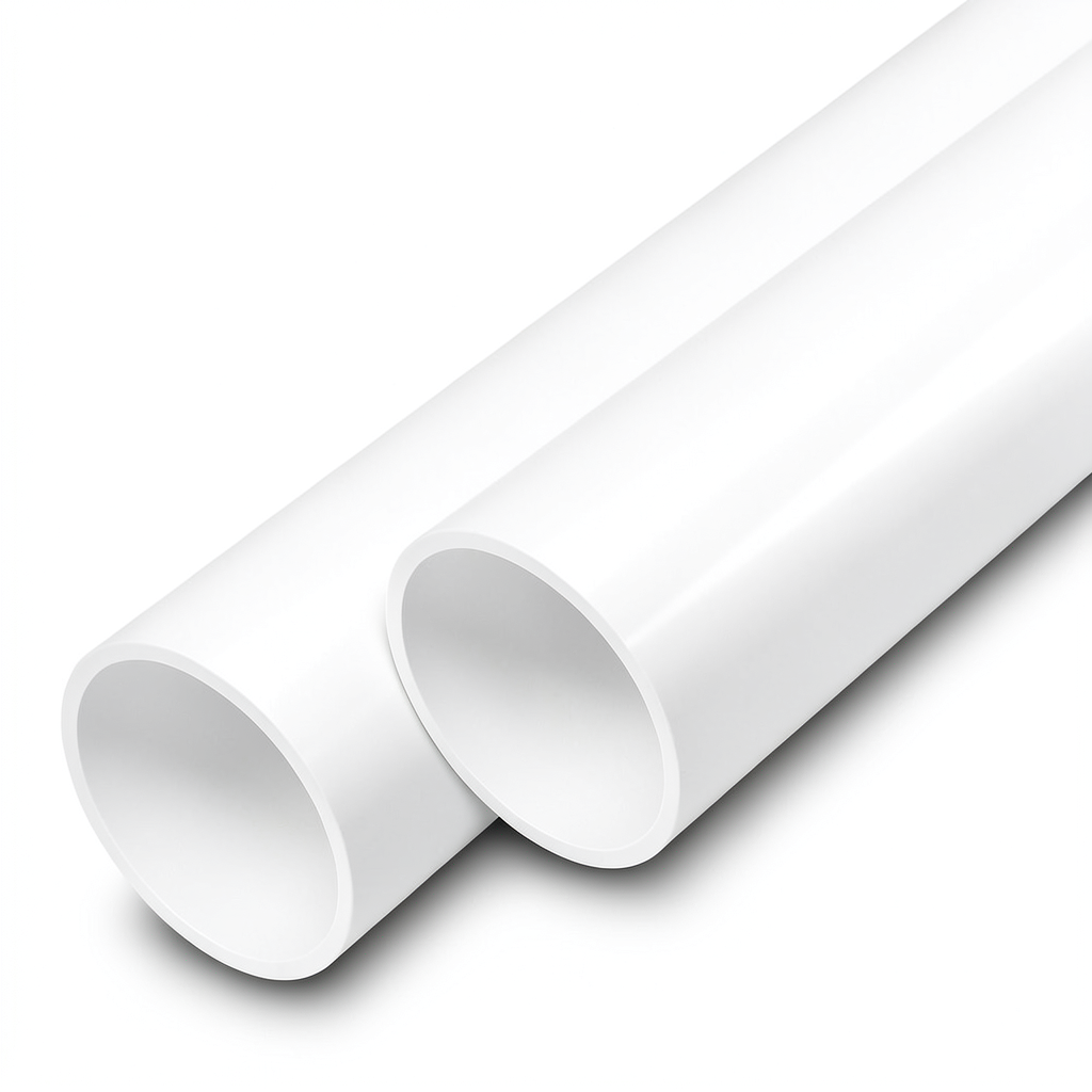 مواسير UPVC ضغط اسمي 15 بار مقاس 1/2 إنش سمك 1.7 مم لون أبيض