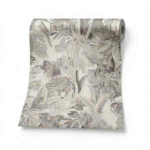 Italian Wallpaper Tropical Design Beige Color, Size 10mx0.70m, Model rc18001