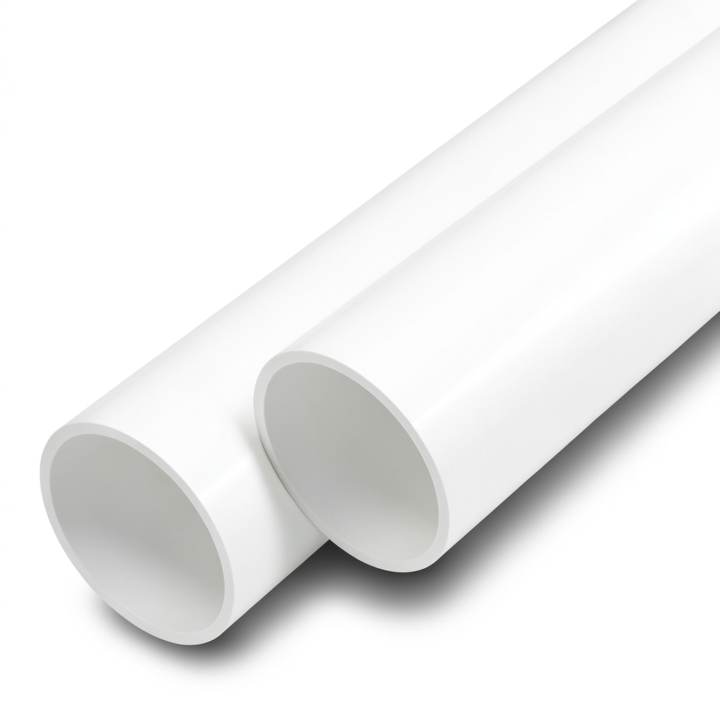مواسير UPVC ضغط اسمي 15 بار مقاس 1/2 1 إنش سمك 3.1 مم لون أبيض