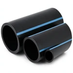 مواسير HDPE الوطني لشبكات المياه ضغط 16 بار قطر خارجي 125 مم سمك 7.4 مم أسود