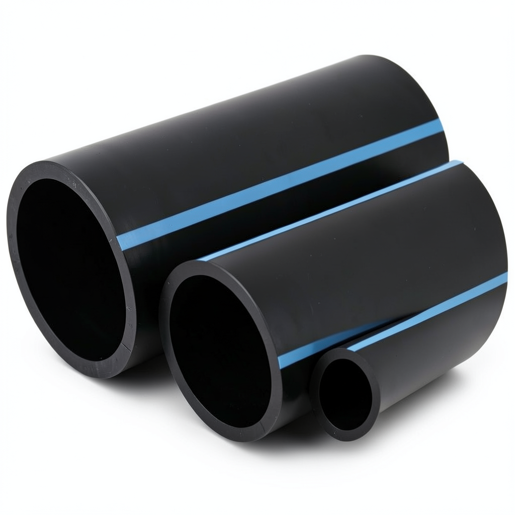 مواسير HDPE الوطني لشبكات المياه ضغط 16 بار قطر خارجي 125 مم سمك 7.4 مم أسود
