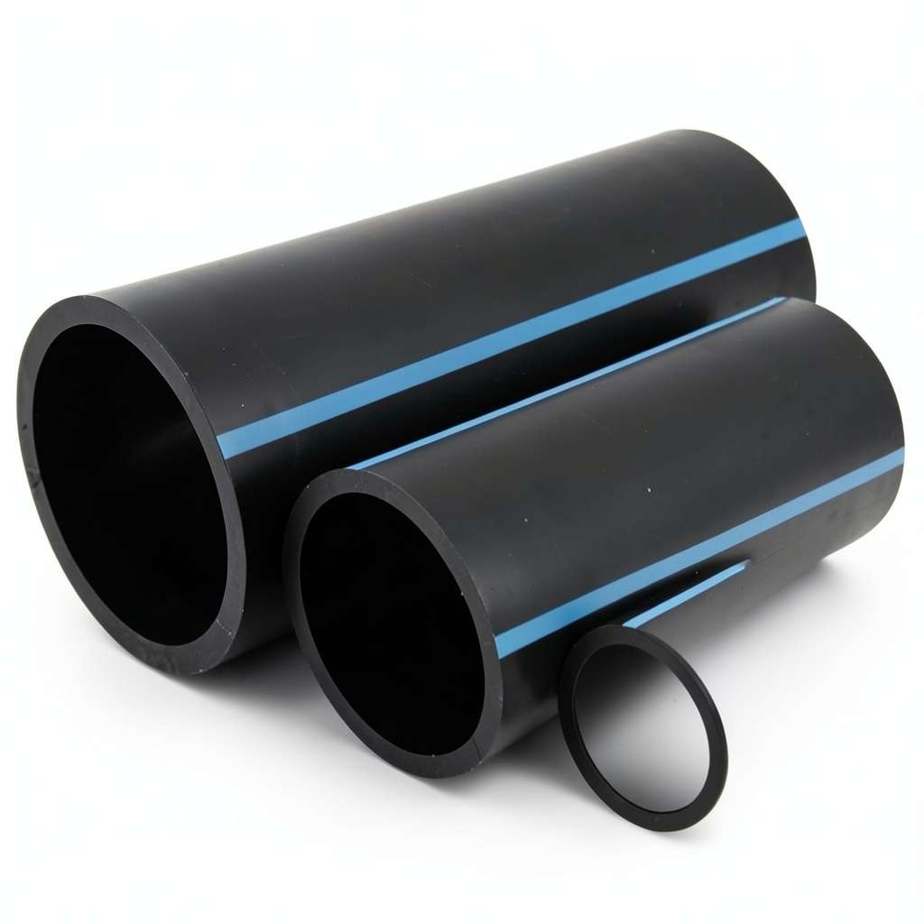 مواسير HDPE الوطني لشبكات المياه ضغط 16 بار قطر خارجي 160 مم سمك 9.5 مم لون اسود