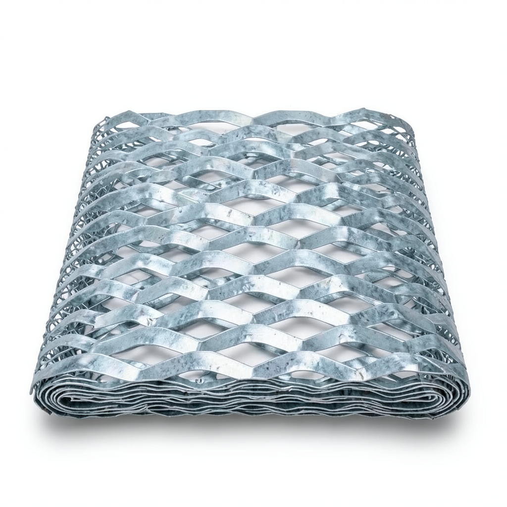 Galvanized Steel Expanded Metal Mesh Thickness 3.8 mm Width 2.44 m Length 7 m