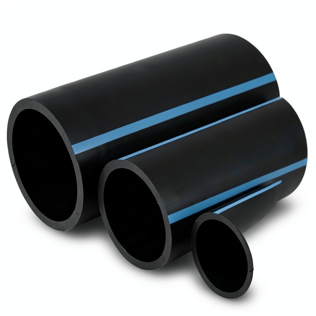 NPF HDPE Pipes 12.5 Bar Pressure 250 mm Diameter 11.9 mm Thickness Black
