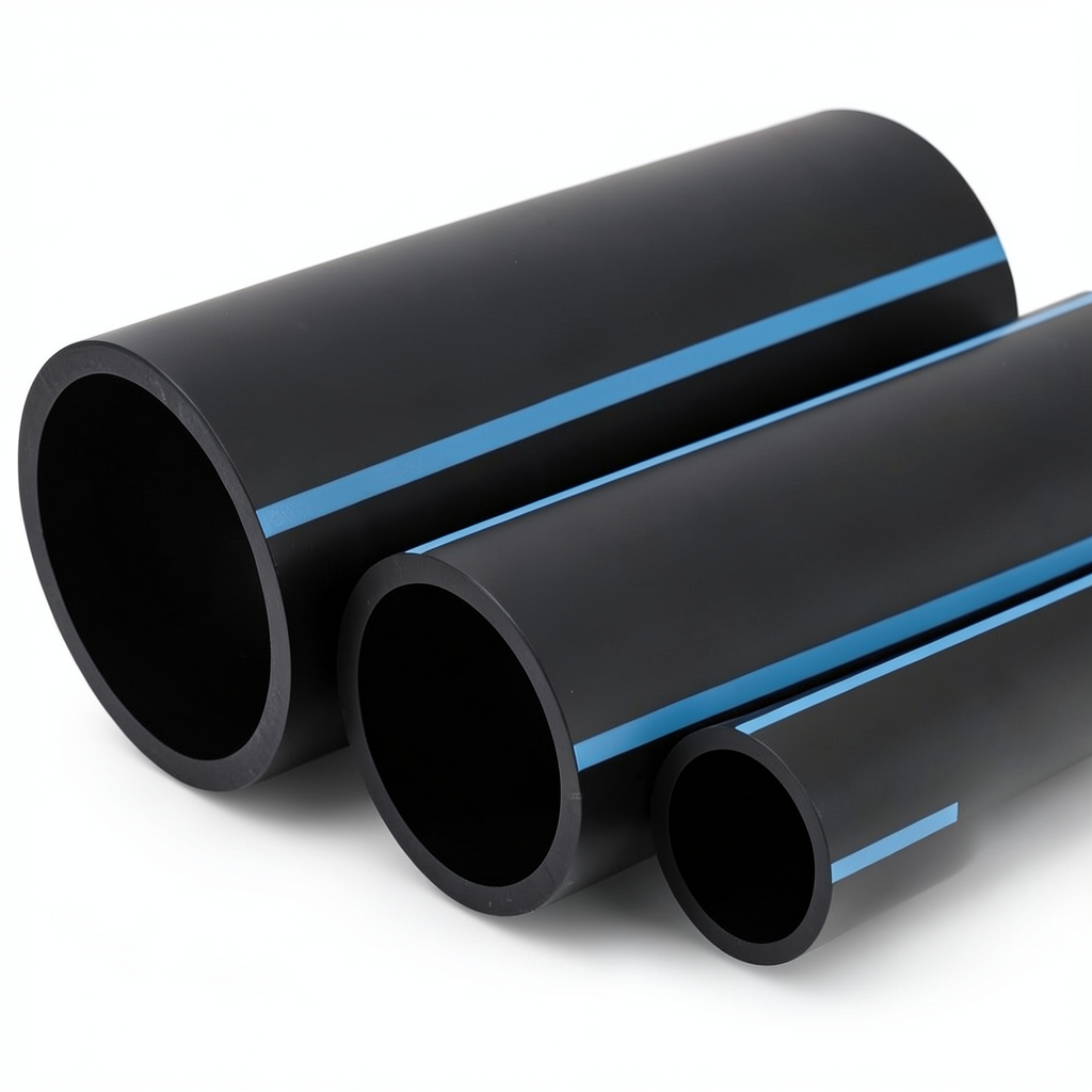 NPF HDPE Pipes for Water Networks Pressure 12.5 Bar Diameter 280 mm Thickness 13.4 mm Black